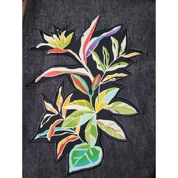 Koos OF Course! Denim Jumper Dress Sz L New W/Pockets Y2K Artsy Boho - Picture 4 of 11